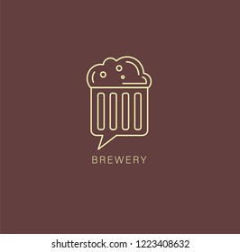 Vector icon and logo beer and brewery. Editable outline stroke size. Line flat contour, thin and linear design. Simple icons. Concept illustration. Sign, symbol, element.
