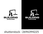 vector icon logo of building and crane. construction and real estate development logo