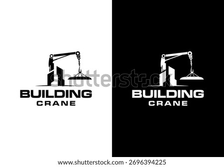 vector icon logo of building and crane. construction and real estate development logo
