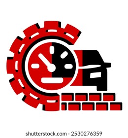 Vector icon, logo, car illustration. Auto parts. Car service. Auto parts store.