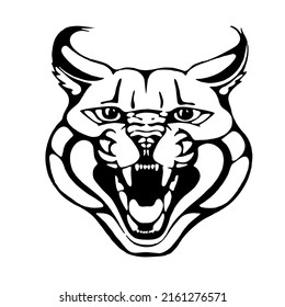 vector, icon, logo, caracal head silhouette on white background.