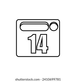 Vector icon logo celebrating the 14th
