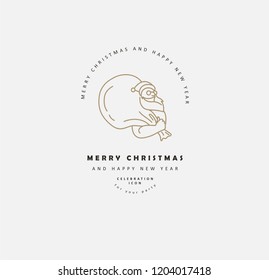 Vector icon and logo celebration merry Christmas and Happy New Year
