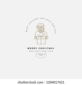 Vector icon and logo celebration merry Christmas and Happy New Year