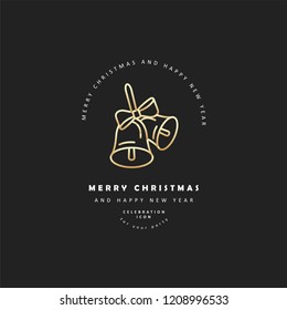 Vector icon and logo celebration merry Christmas and Happy New Year
