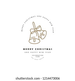 Vector icon and logo celebration merry Christmas and Happy New Year