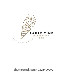 Vector icon and logo celebration Merry Christmas and Happy New Year . Editable outline stroke size. Line flat contour, thin and linear design. Simple icons. Concept illustration. Sign, symbol, element