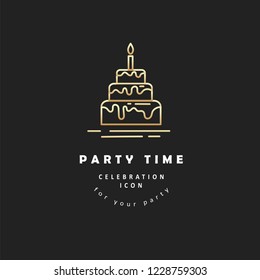 Vector icon and logo celebration Merry Christmas and Happy New Year . Editable outline stroke size. Line flat contour, thin and linear design. Simple icons. Concept illustration. Sign, symbol, element