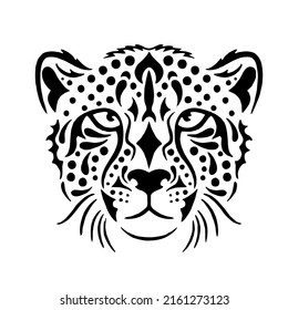 vector, icon, logo, cheetah head silhouette on white background.