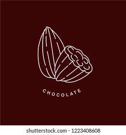 Vector icon and logo for chocolate and sweet. Editable outline stroke size. Line flat contour, thin and linear design. Simple icons. Concept illustration. Sign, symbol, element.