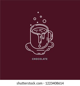 Vector icon and logo for chocolate and sweet. Editable outline stroke size. Line flat contour, thin and linear design. Simple icons. Concept illustration. Sign, symbol, element.