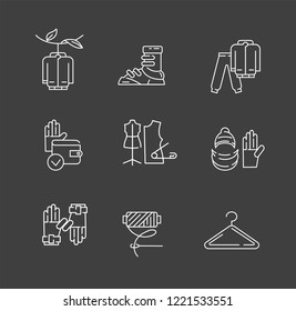 Vector icon and logo for clothes and accessories. Editable outline stroke size. Line flat contour, thin and linear design. Simple icons. Concept illustration. Sign, symbol, element.
