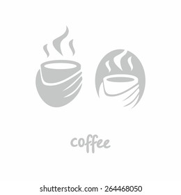 vector icon logo coffee cup set