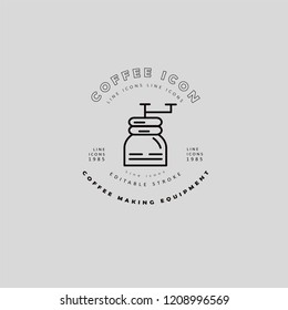 Vector icon and logo for coffee making equipment