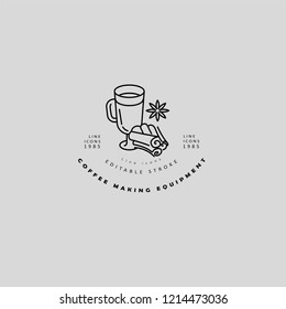 Vector icon and logo for coffee making equipment