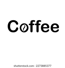 vector icon. Logo for coffee or coffee shop. Coffee bean instead of the letter o