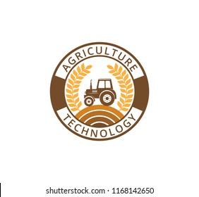 vector or icon logo concept design template for agriculture technology, agriculture business, education, field soil land process, crop farm