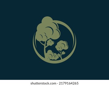 
Vector icon logo design template double big tree