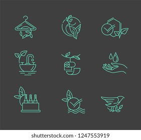 Vector icon and logo for environmental protection and recycling. Editable outline stroke size. Line flat contour, thin and linear design. Simple icons. Concept illustration. Sign, symbol, element.