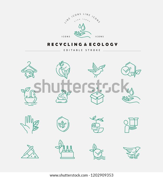 Vector icon and logo for environmental\
protection and\
recycling