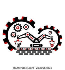 Vector icon, logo, factory illustration, production. Industry. An industrial facility.	