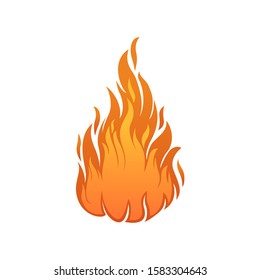 Vector icon and logo  of flame in cartoon flat style.