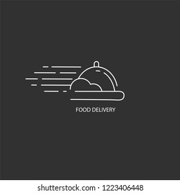 Vector icon and logo for food online deliwery. Editable outline stroke size. Line flat contour, thin and linear design. Simple icons. Concept illustration. Sign, symbol, element.