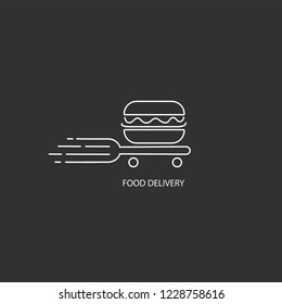 Vector icon and logo for food online deliwery. Editable outline stroke size. Line flat contour, thin and linear design. Simple icons. Concept illustration. Sign, symbol, element.