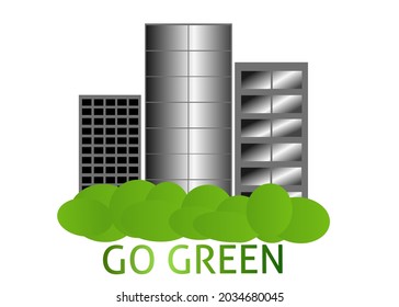 Vector icon or logo go green, taken from a newly growing plant or shoot
