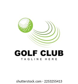 vector icon logo golf ball, stick, and golfing. Outdoor Games, retro concept illustration