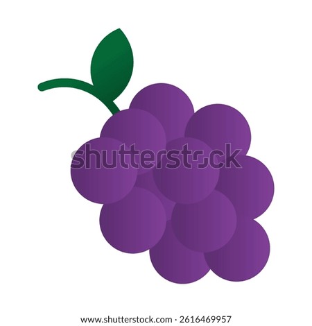 vector, icon or logo of grapes, the design is very simple, it has one leaf and eleven grapes, the color is purple, you can download our vector as you wish, it can be used as a logo, vector icon, backg