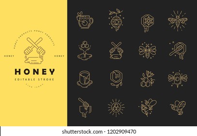 Vector icon and logo honey. Editable outline stroke size