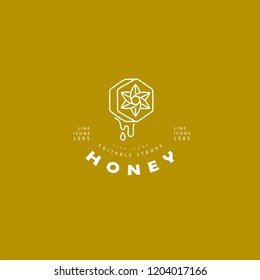 Vector icon and logo honey. Editable outline stroke size