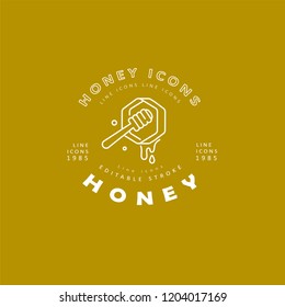 Vector icon and logo honey. Editable outline stroke size