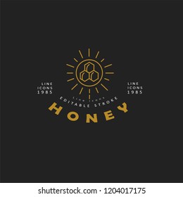 Vector icon and logo honey. Editable outline stroke size