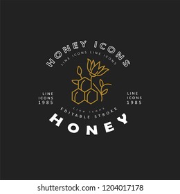 Vector icon and logo honey. Editable outline stroke size