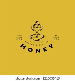 Vector icon and logo honey. Editable outline stroke size