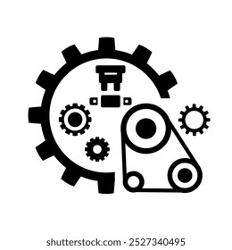 Vector icon, logo, illustration with car parts. Auto parts. Car service. Auto parts store.	
