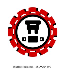 Icono de Vector, logotipo, ilustración con piezas de automóviles. Autopartes. Servicio de coche. Tienda de autopartes.	