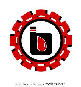 Icono de Vector, logotipo, ilustración con piezas de automóviles. Autopartes. Servicio de coche. Tienda de autopartes.	