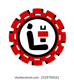 Icono de Vector, logotipo, ilustración con piezas de automóviles. Autopartes. Servicio de coche. Tienda de autopartes.	