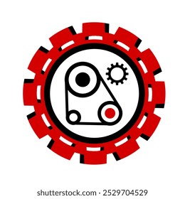 Vector icon, logo, illustration with car parts. Auto parts. Car service. Auto parts store.	