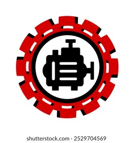 Vector icon, logo, illustration with car parts. Auto parts. Car service. Auto parts store.	