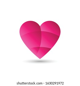 vector icon logo illustration for love heart. perfect for valentines day, health symbol, mothers day and loving symbol. gradation pink colour.