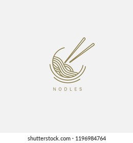 Vector icon and logo for italian pasta or noodles