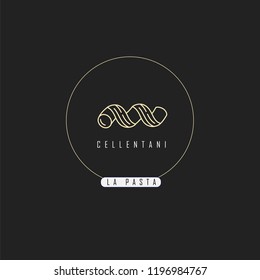 Vector icon and logo for italian pasta or noodles