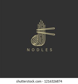 Vector icon and logo for italian pasta or noodles
