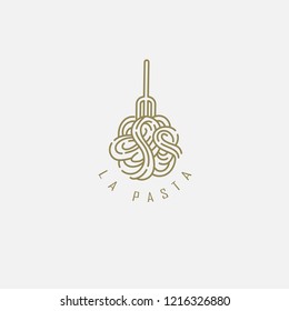 Vector icon and logo for italian pasta or noodles