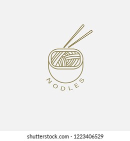 Vector icon and logo for italian pasta or noodles. Editable outline stroke size. Line flat contour, thin and linear design. Simple icons. Concept illustration. Sign, symbol, element.