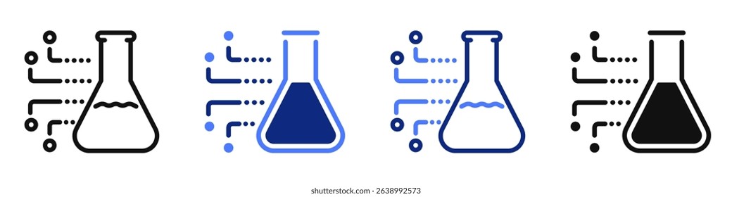 Vector icon or logo of laboratory flask related to chemistry and biology science, education and medicine. Symbol for website or app UI, logo design, illustration